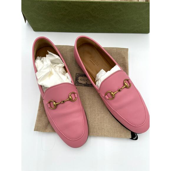 Gucci Jordaan Leather Loafers Butterfly Pink size 36 - Picture 1 of 8
